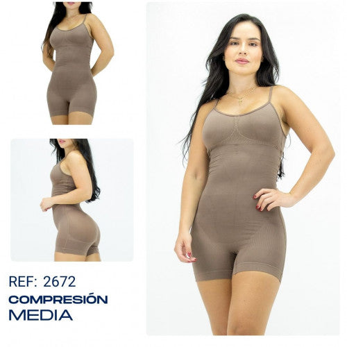 FAJA TEJIDA PIERNA CORTA CON TIRAS/NEGRO/XL