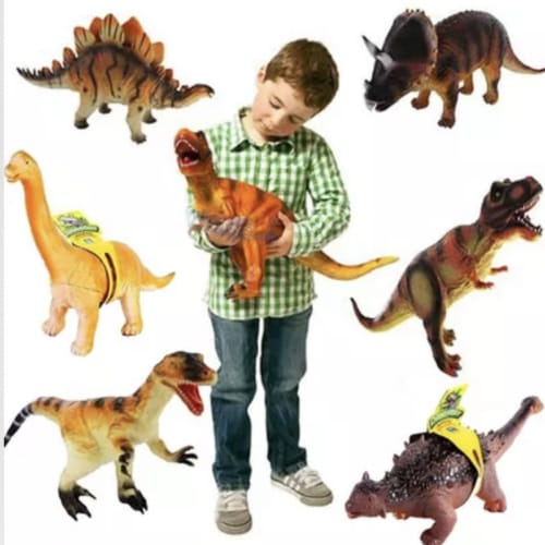 DINOSAURIO  SUAVE DE PLASTICO CON SONIDO T LUCES